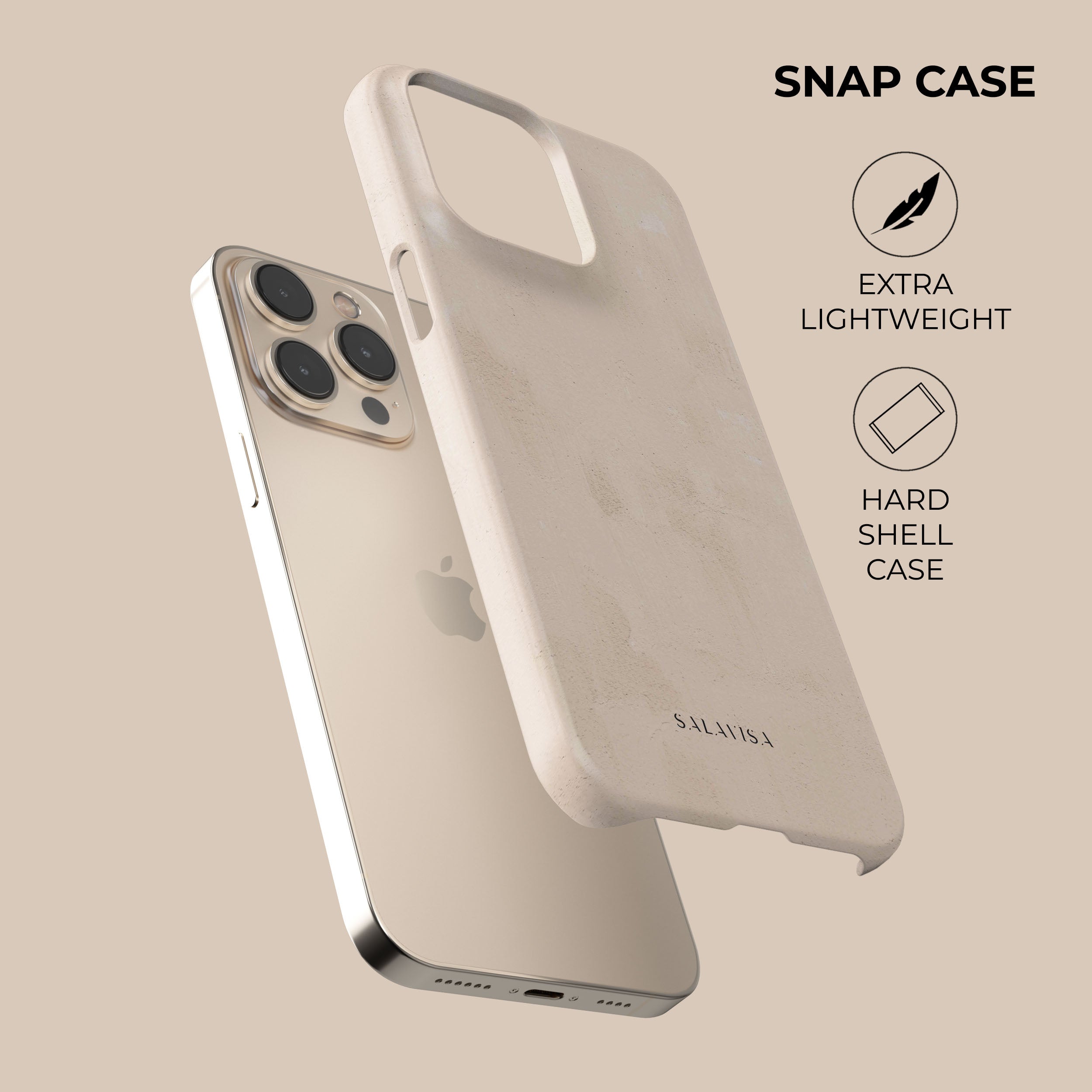 Rose Beige Clay Phone Case for iPhone 15 Pro Max - Shockproof Protective Cover with Matte Finish | Perfect for Everyday Use, Travel & Outdoor Activities