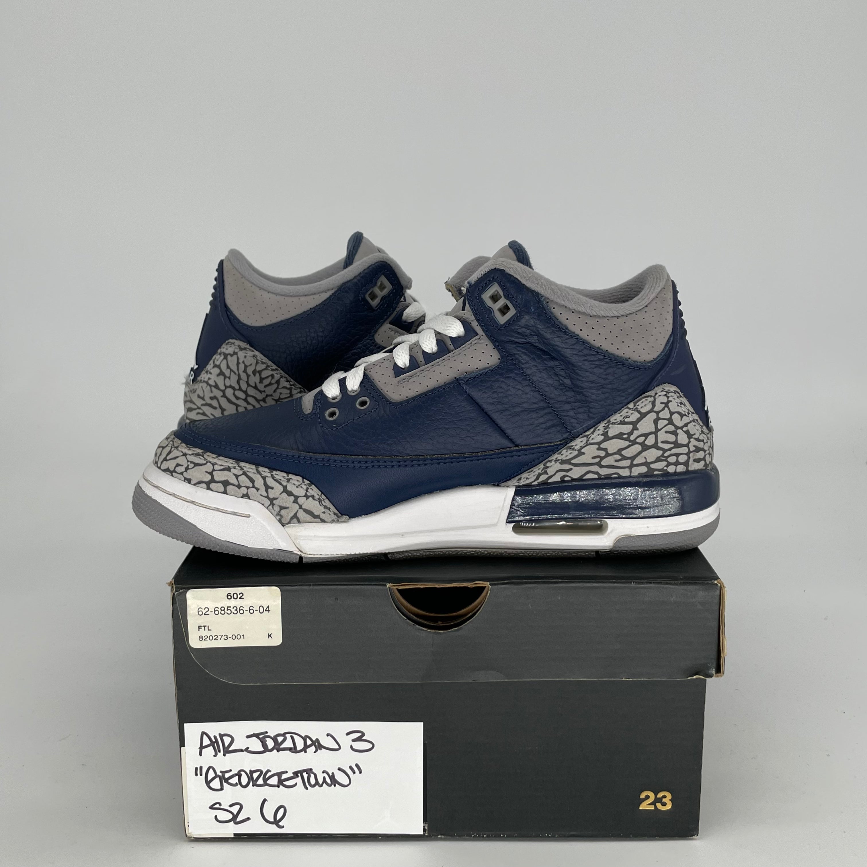AIR JORDAN 3 GEORGETOWN Retro Sneakers - Women's Size 6/7.5W (Style# 398614-401) | Basketball Shoes for Women | Perfect for Streetwear, Gym & Casual Outfits