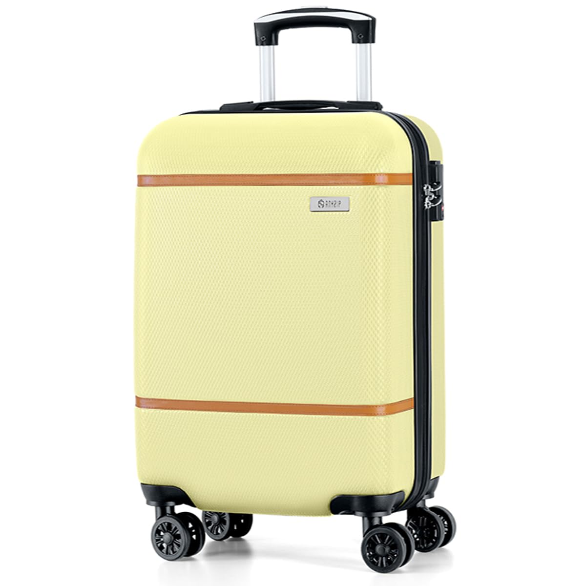 AnyZip 20-Inch Carry On Luggage - Airline Approved Hardside ABS+PC Suitcase with 360° Spinner Wheels & TSA Lock, Lightweight Cabin Bag for Business Travel & Weekend Getaways (Cream)