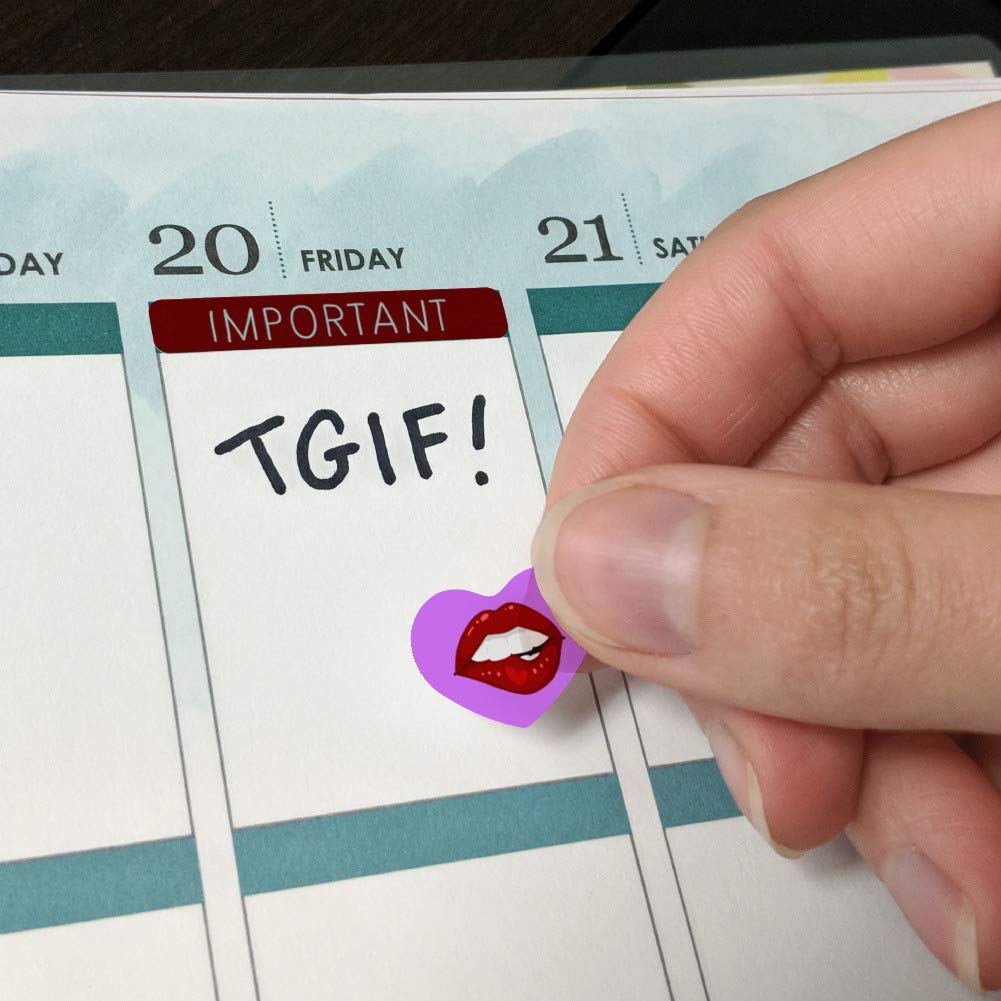Seductive Luscious Bite Lip Planner Stickers - Scrapbooking & Crafting Calendar Sticker Set for Bullet Journals, DIY Planners, and Creative Projects