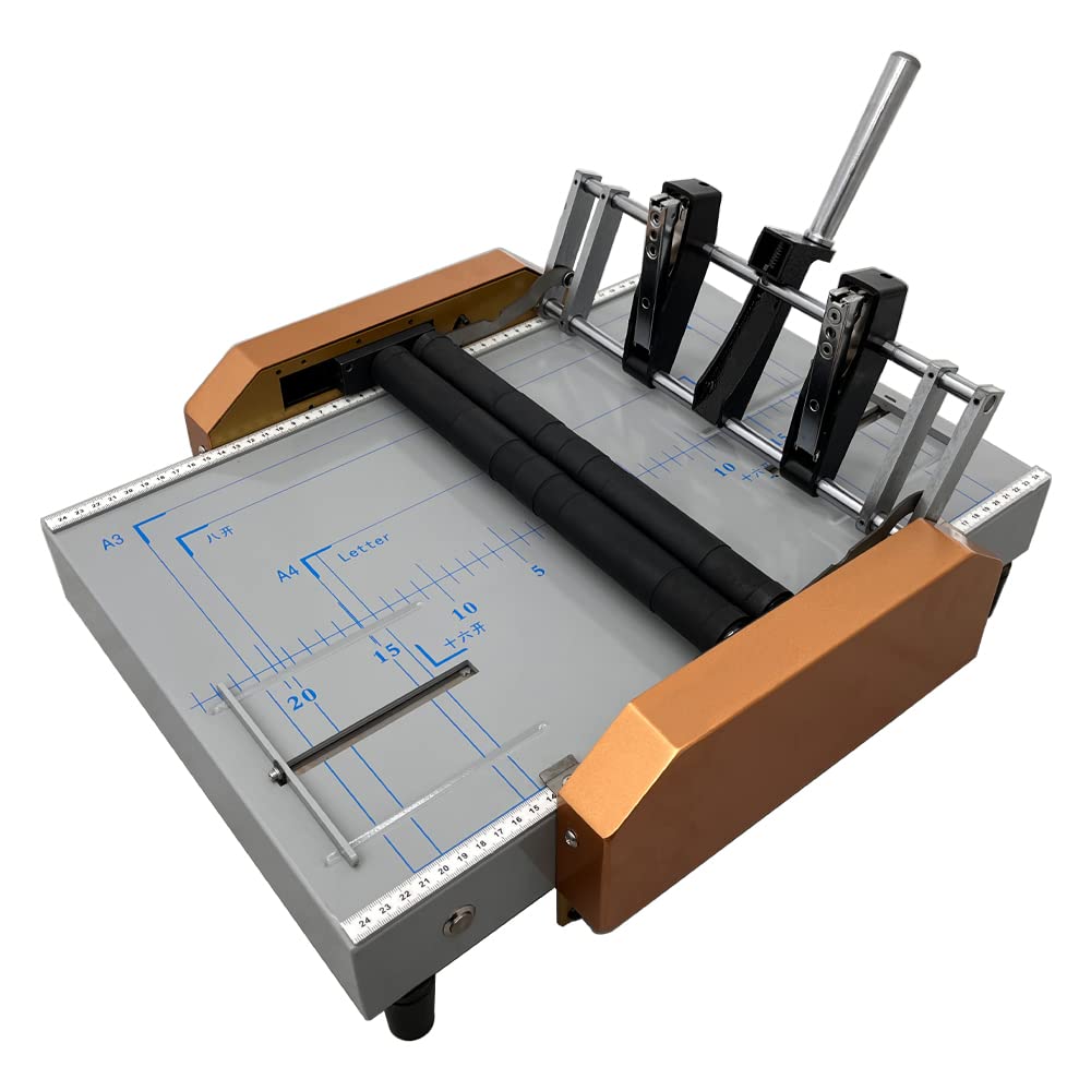 INTBUYING Automatic Booklet Binding Machine - Heavy Duty Binder Maker with 2 Staplers & Adjustable Side Guides | Perfect for Office Documents, School Projects, and Professional Booklet Making