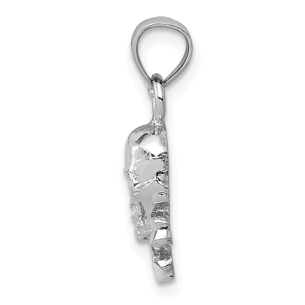 14K Solid White Gold Skull and Crossbones Pendant Necklace for Men - Gothic Jewelry, Punk Style Accessory, Perfect for Halloween, Biker Gangs & Rock Fashion