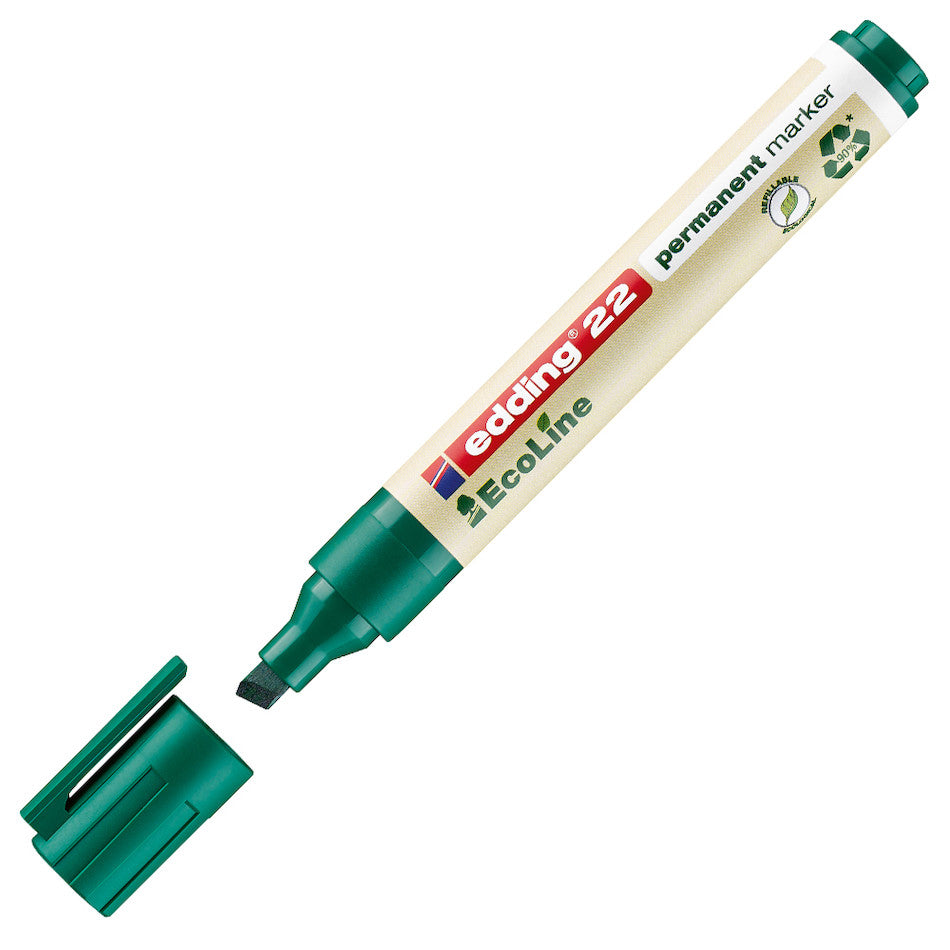 edding EcoLine 22 Permanent Markers - Black Ink, Fine Tip, Non-Toxic, Waterproof & Fade-Resistant - Ideal for Office, School, Art Projects & Labeling