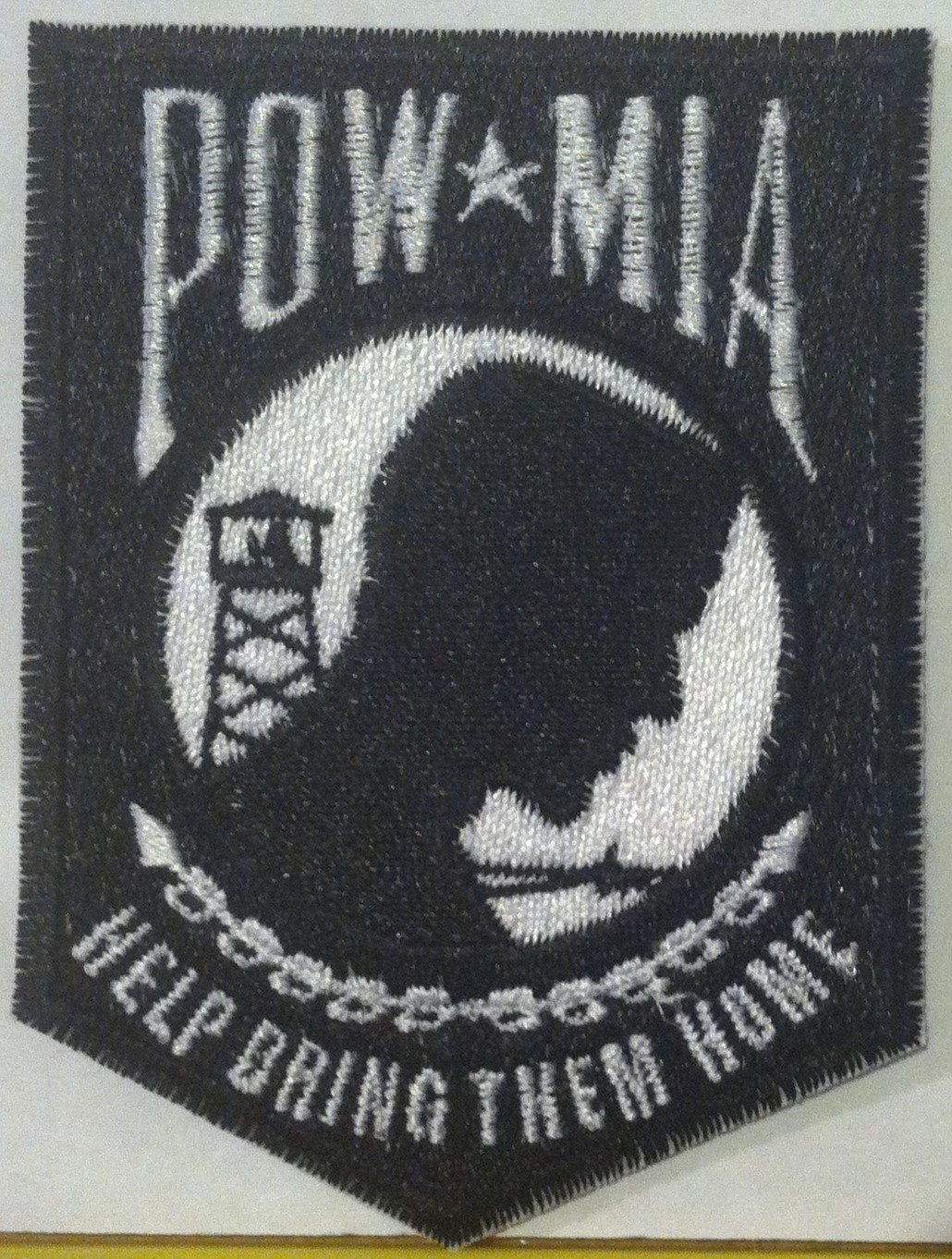 POW MIA Embroidered Iron-On Military Patch - Durable Emblem for Jackets, Hats & Bags - Perfect for Veterans, Supporters & Patriotic Apparel