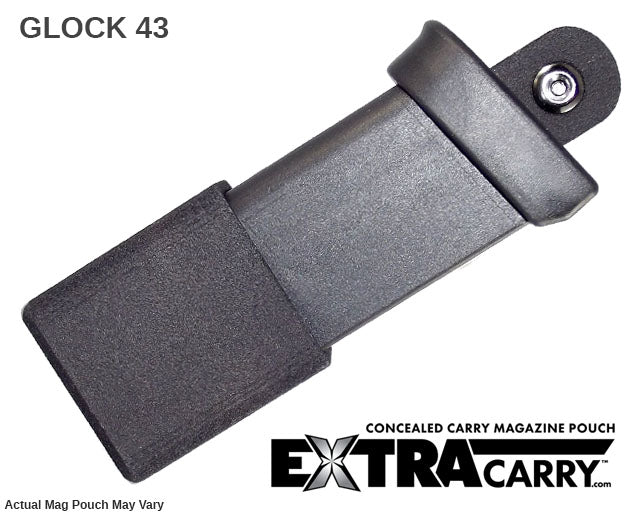Glock 43 9mm Extended Grip Magazine with Pouch - Perfect for Concealed Carry & Range Shooting