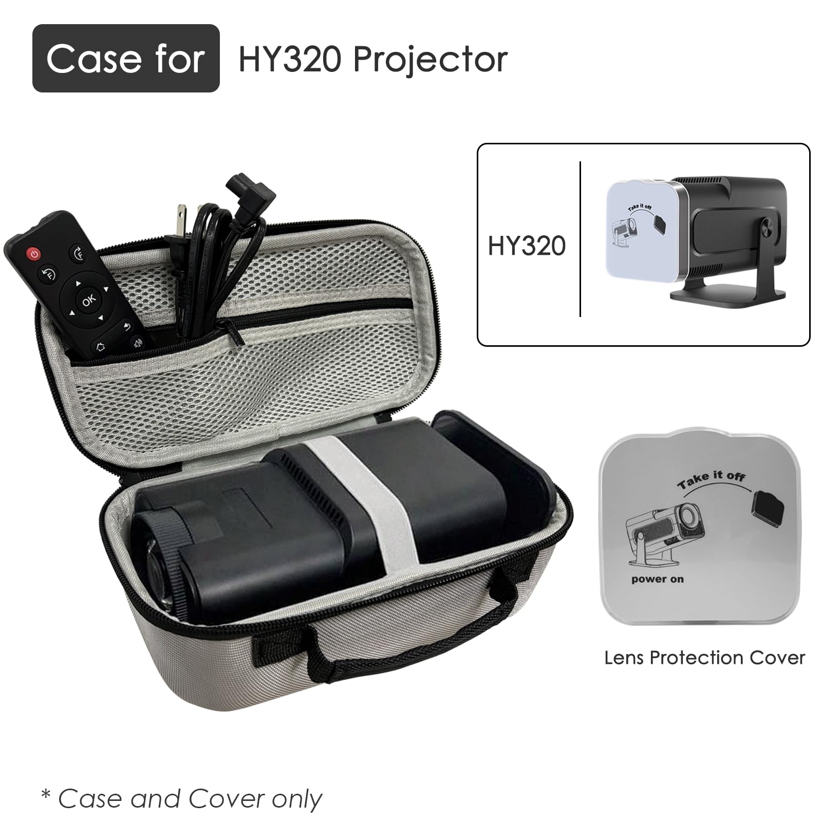HY320 Projector Carrying Case with Lens Cap - Durable Travel Storage Bag for Magcubic HY320 Projector Accessories