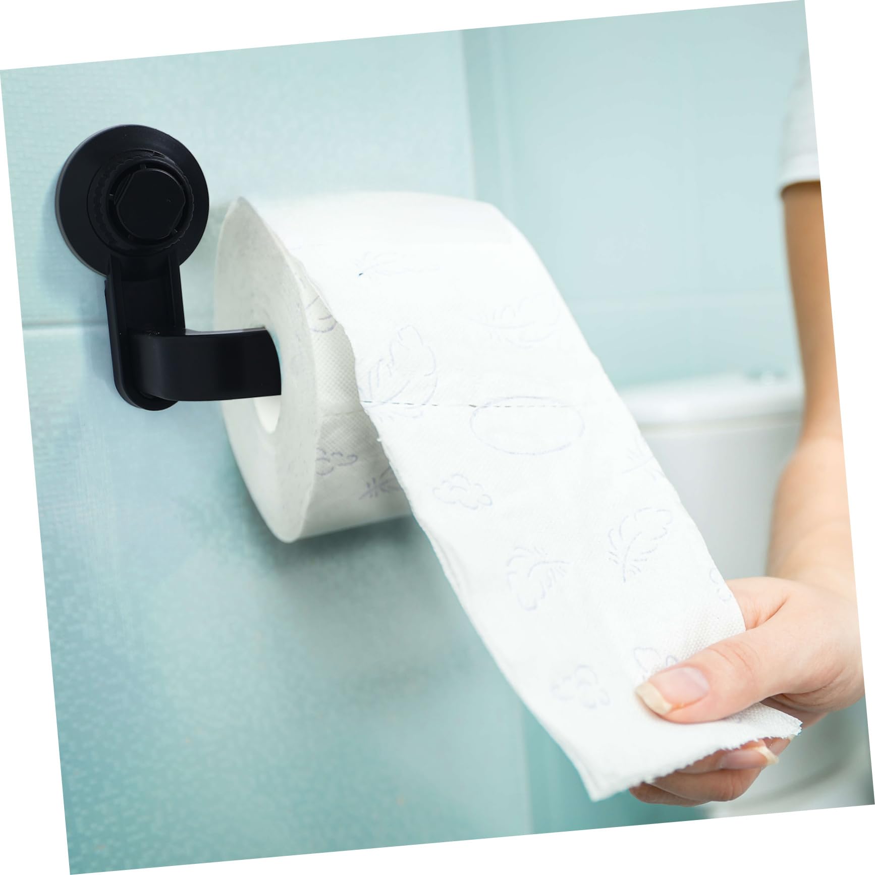 Zerodeko Metal Wall Mount Coat Hanger & Paper Towel Holder - Black Toilet Paper Stand, Paper Dispenser & PVC Hanging Organizer for Bathroom, Kitchen, Office | Space-Saving Storage Solution for Towels, Utensils & Turkish Tea Glasses
