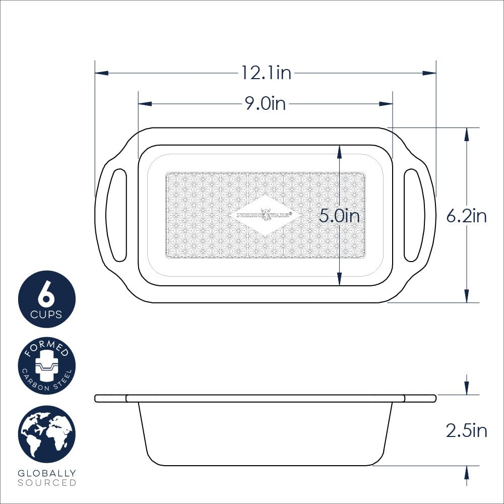 Nordic Ware Nonstick Loaf Pan - 8.5x4.5 Inch Bread Baking Pan for Perfect Homemade Banana Bread, Pound Cake & Meatloaf | Durable Carbon Steel with Even Heat Distribution | Ideal for Holiday Baking & Family Gatherings