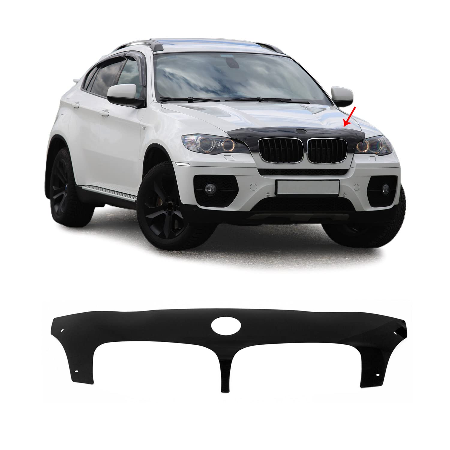 OMAC Front Bug Shield Hood Deflector Guard Bonnet Protector for BMW 5 Series E60 2004-2010 - Durable Car Protection for Highway Driving & Off-Road Adventures