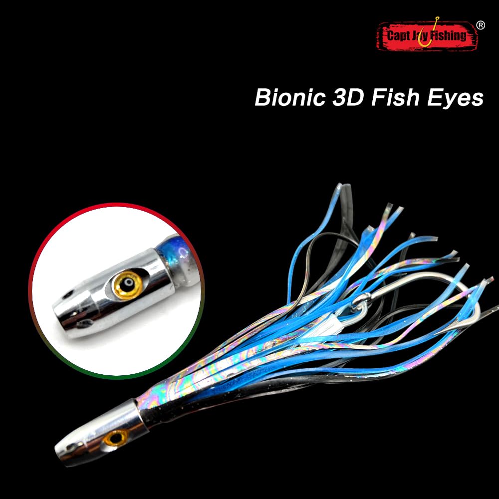 Premium Offshore & Inshore Trolling Fishing Lures - 5 & 6 Inch Jet Head Octopus Skirts for Mahimahi & Game Fish - Perfect for Deep Sea Fishing & Saltwater Angling
