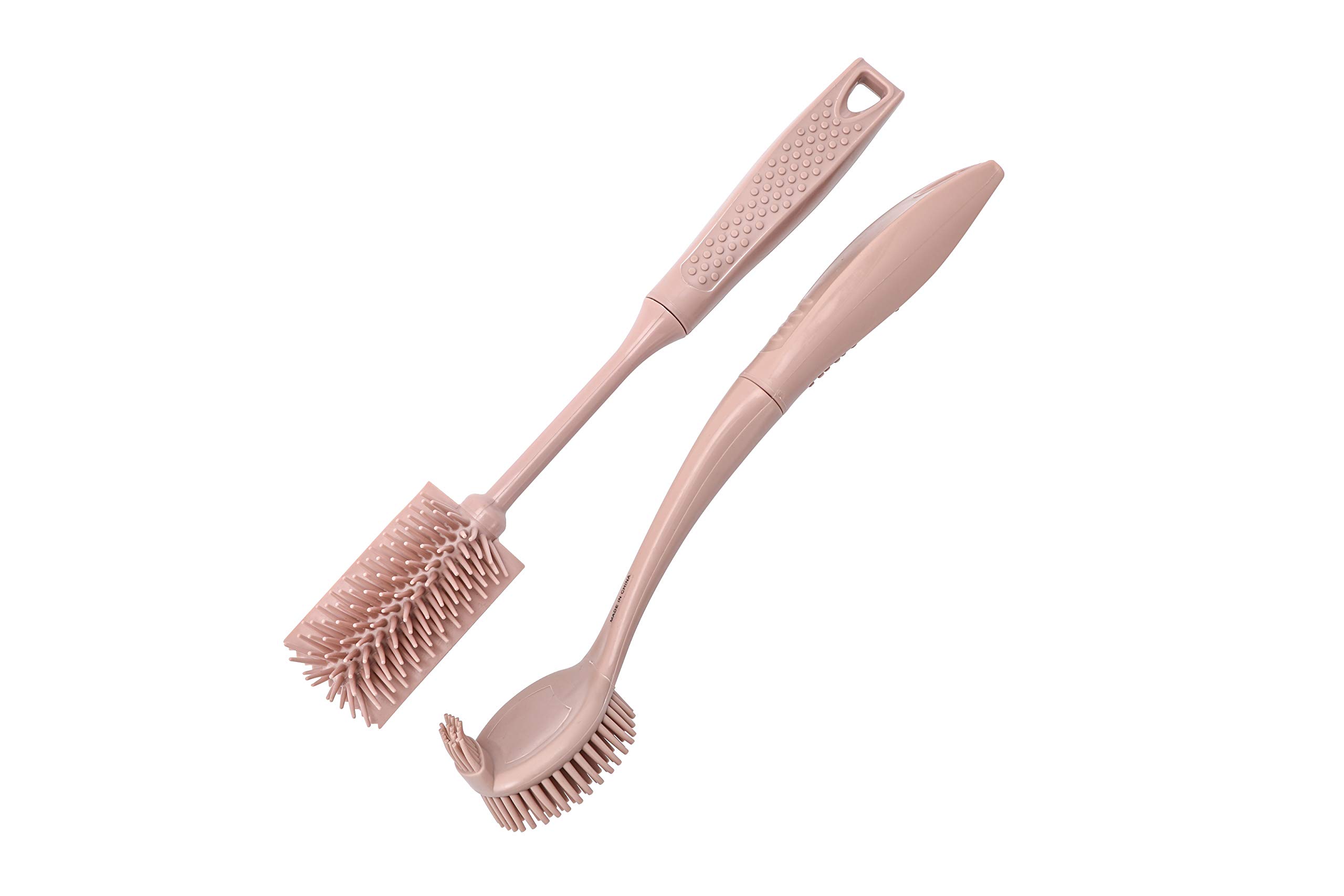 Silicone Dish Brush with Handle - Bottle Cleaning Brush Set for Kitchen, Dishes, and Hard-to-Reach Areas | Eco-Friendly & Durable Scrubber