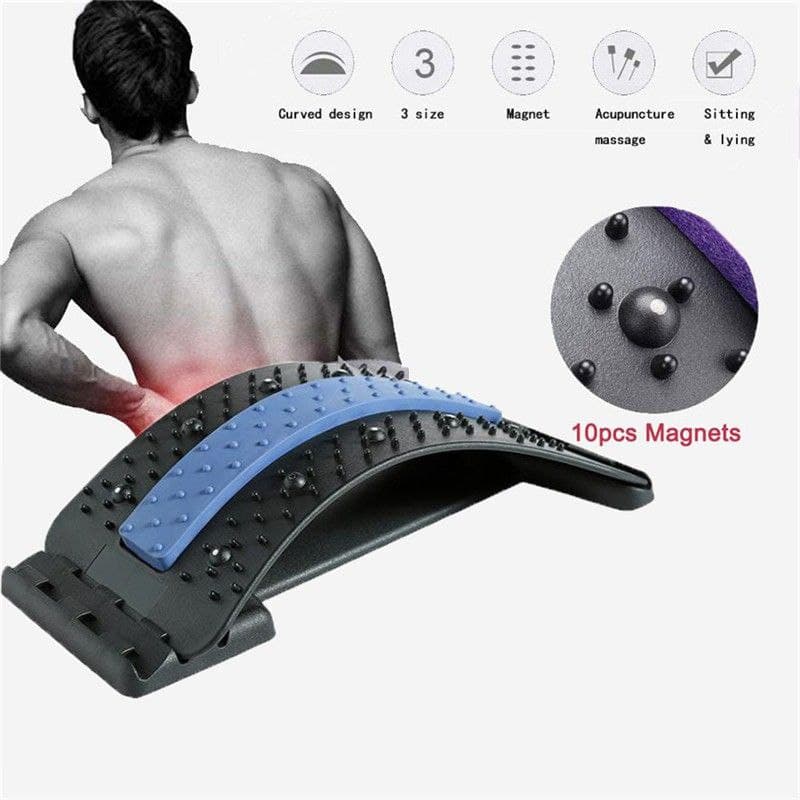 Magnetic Back Stretcher for Pain Relief - Yoga Posture Corrector with Acupressure Points | Improve Flexibility & Relieve Muscle Tension for Home, Office & Gym Use