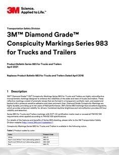3M Diamond Grade 983-72 ES Red Reflective Tape - 3 Inch Wide x 150 Feet Long, 0.014-0.018 Inch Thick - High Visibility Safety Tape for Trucks, Trailers, Road Signs & Emergency Vehicles (67823) [Price per Roll]