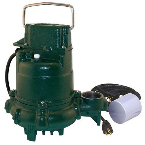 BN53 Mighty-Mate Cast Iron Effluent Pump with Variable Level Float Switch - 115V, 9ft Cord - Heavy Duty Sump Pump for Basement, Crawl Space & Septic System Drainage