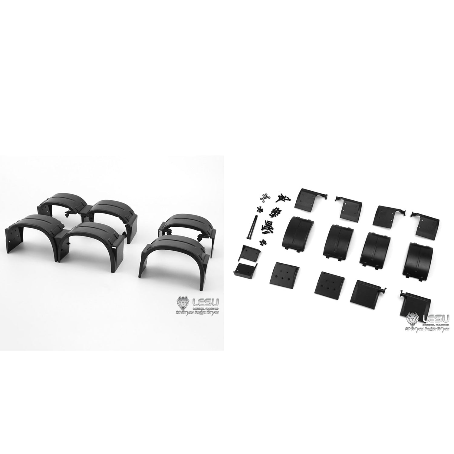 1/14 Scale Plastic Mudguard Fender Mudapron Splash Shield for LESU Tractor Truck - DIY Replacement Parts Compatible with TAMIYA 2 Axle & 3 Axle Tractor Car Models - Perfect for RC Car Enthusiasts and Model Builders