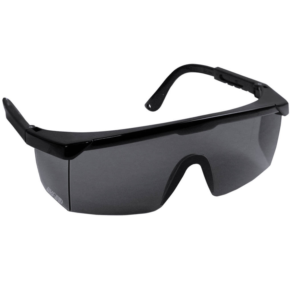 DuraDrive Smoked Lens Safety Glasses with Side Shields & Top Guard - ANSI Certified for Construction, Woodworking & DIY Projects