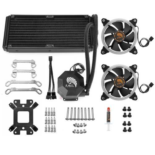 240mm All-in-One CPU Liquid Cooler - Compatible with Intel LGA775/2011/1150 & AMD AM4 Sockets - Perfect for Gaming PCs and High-Performance Workstations