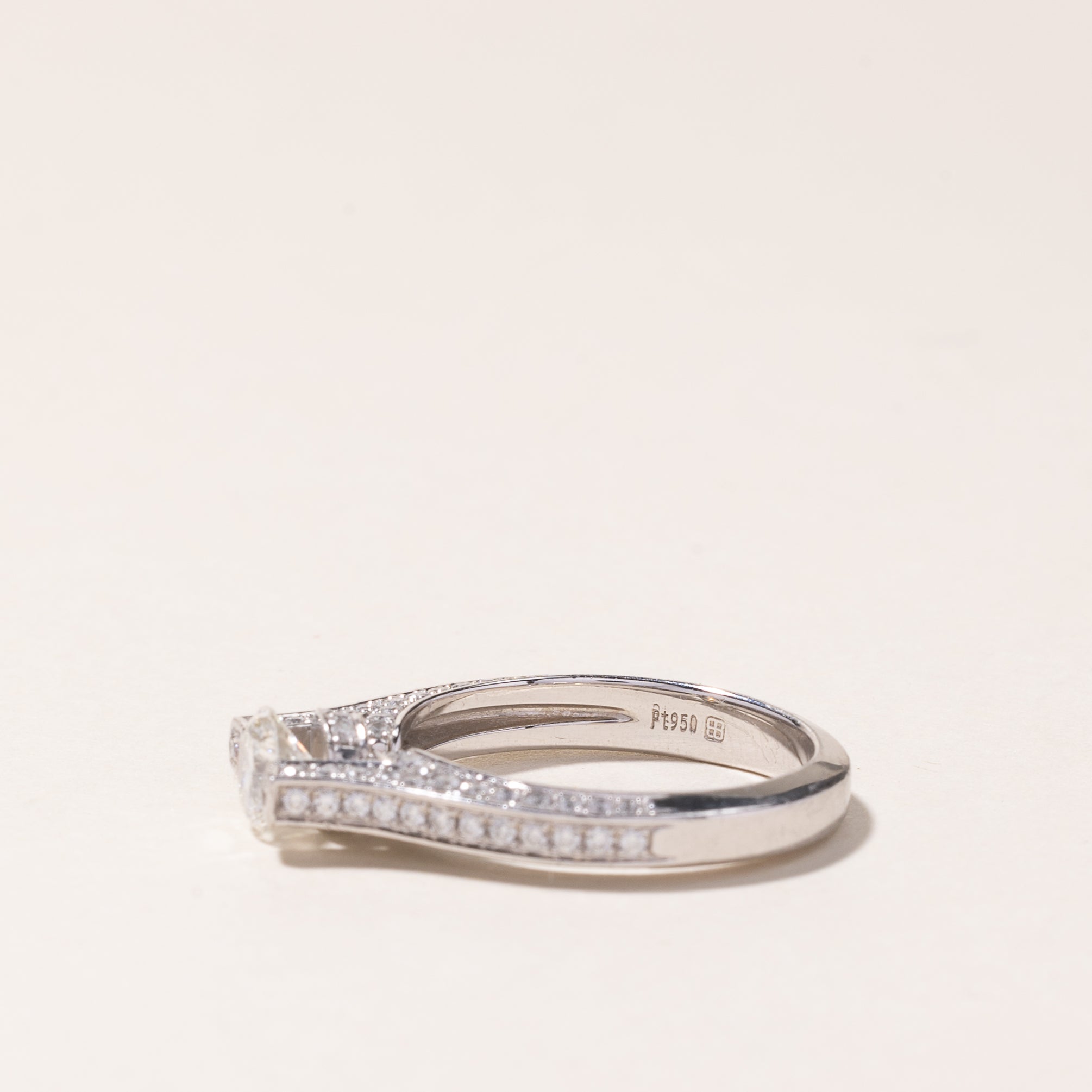 Platinum Diamond Engagement Ring 0.98ctw Size 5.25 - Elegant Wedding Proposal Ring for Her, Perfect Anniversary Gift & Bridal Jewelry