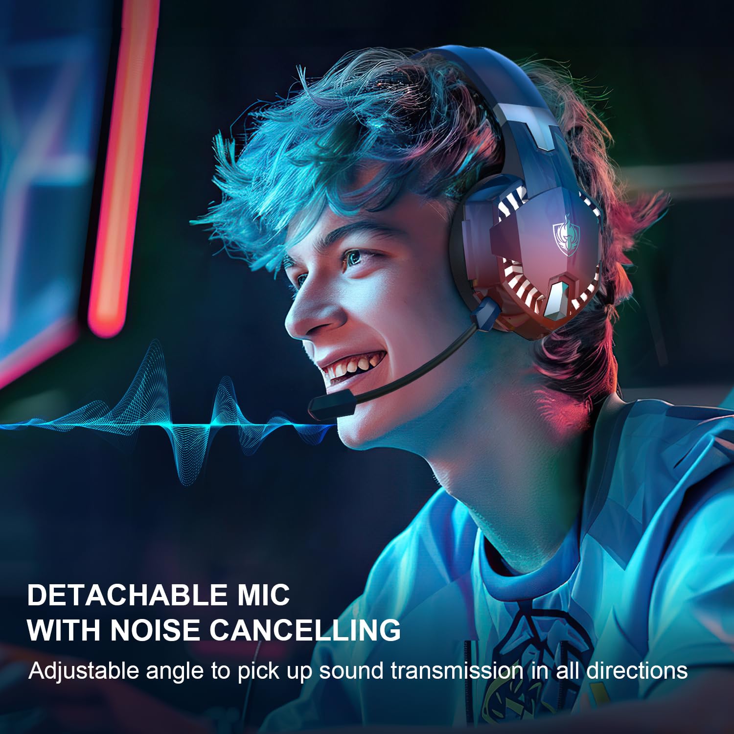 YOTMS Wireless Gaming Headset for PS5, PS4, PC - 7.1 Surround Sound with Mic - for Gaming & Streaming