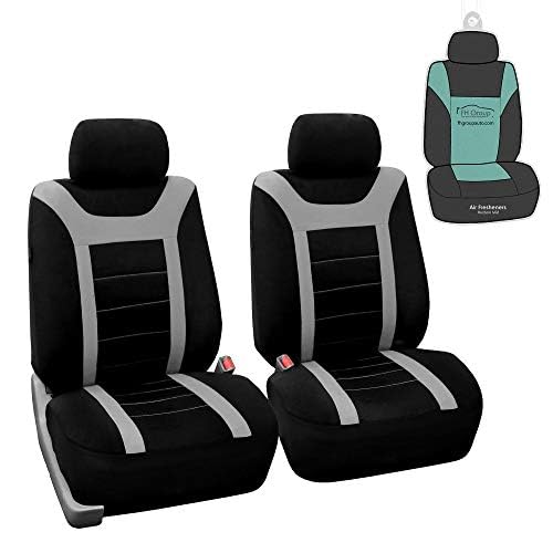 Premium FH Group Car Seat Covers - Universal Fit for Cars, Trucks & SUVs | Sports Fabric, Airbag Compatible | Easy Installation | Gray/Black (FB070102) | Perfect for Daily Commute, Road Trips & Vehicle Protection