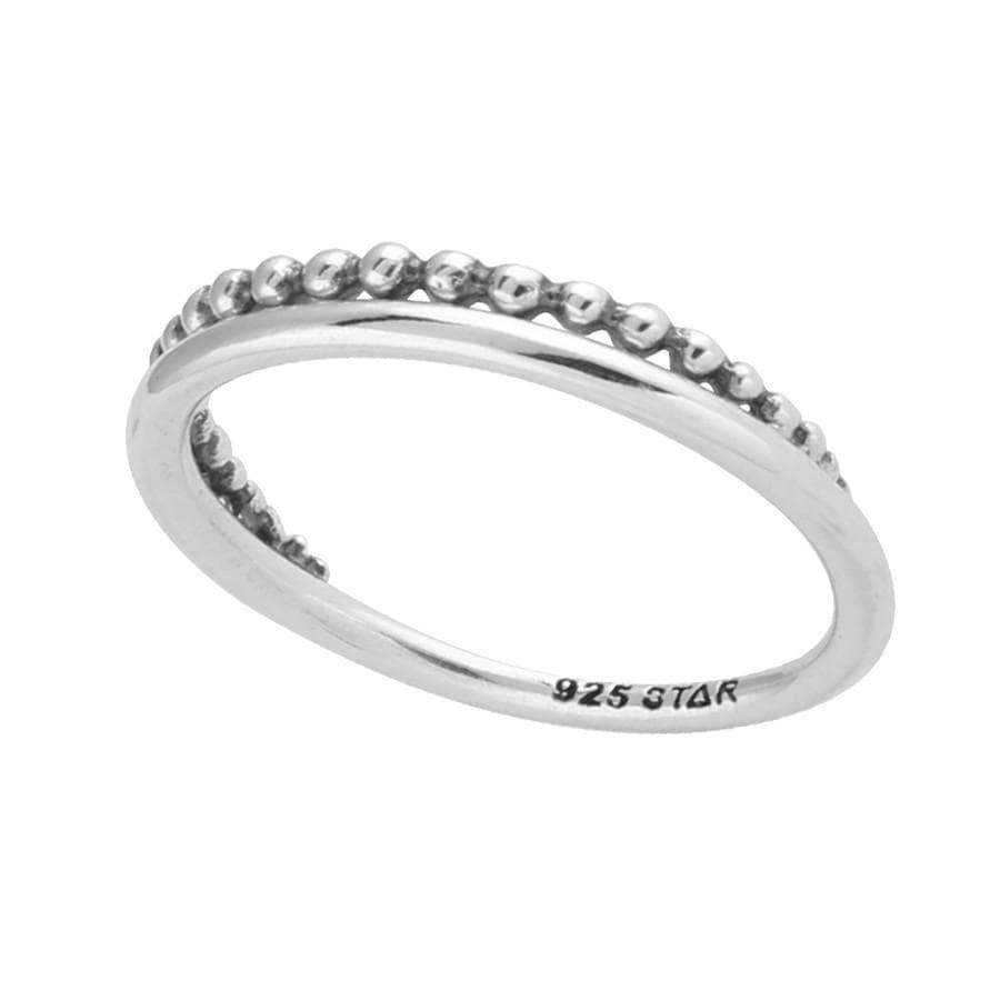 Elegant Tapered Beaded Ring for Women - Dainty Stackable Gold or Silver Jewelry - Perfect for Everyday Wear, Gifts & Special Occasions