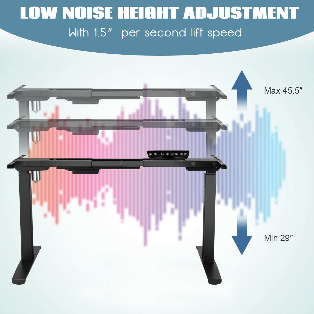 Tangkula Electric Standing Desk Frame - Adjustable Height & Width, Single Motor Ergonomic Sit Stand Desk Base with Memory Controller for Home & Office Workspace