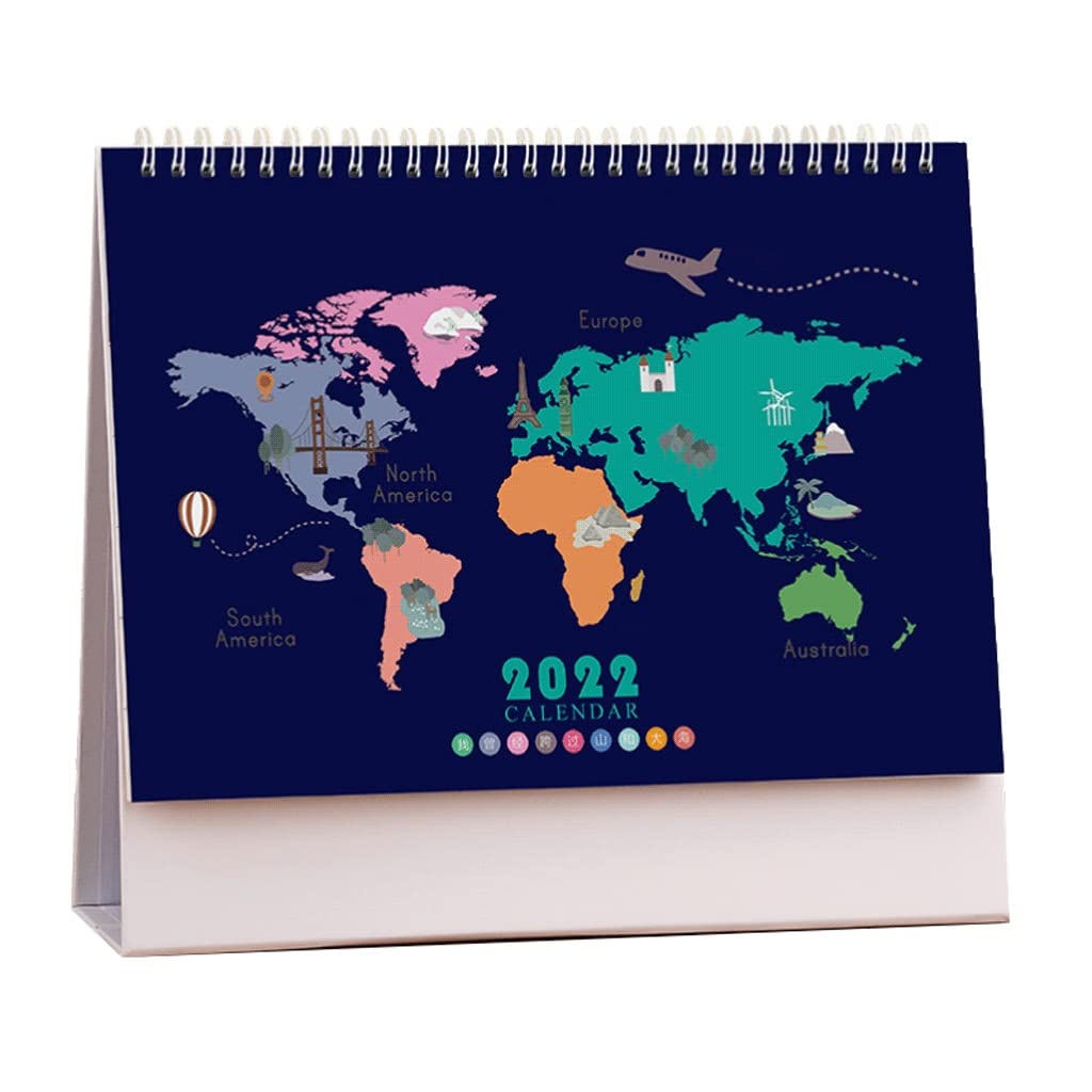 BENO 2022-2023 Standing Flip Desk Calendar | 10x8.4 Inch Large Desktop Organizer with Stickers & Memo Pages | Nov 2021-Dec 2022 | Perfect for Office, Home & School Planning (Style A)