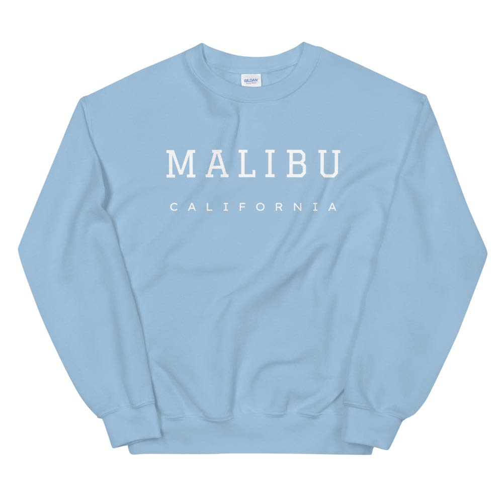 Malibu California Crewneck Sweatshirt | Cozy Casual Pullover for Men & Women | Perfect for Beach Days & Relaxing Evenings