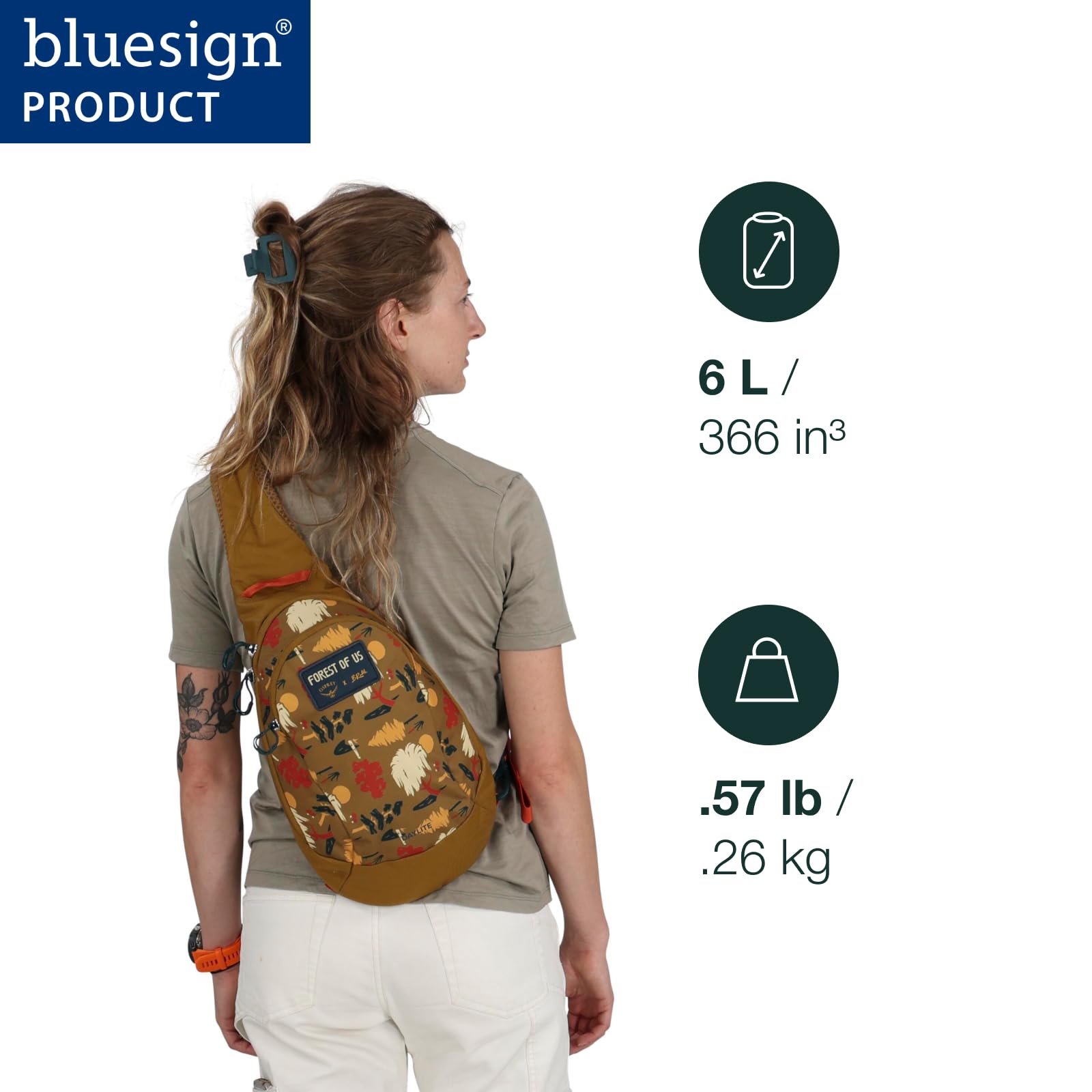 Osprey Daylite Shoulder Sling Bag - Lightweight & Durable Crossbody Pack for Hiking, Travel & Everyday Use - Night Shift Blue
