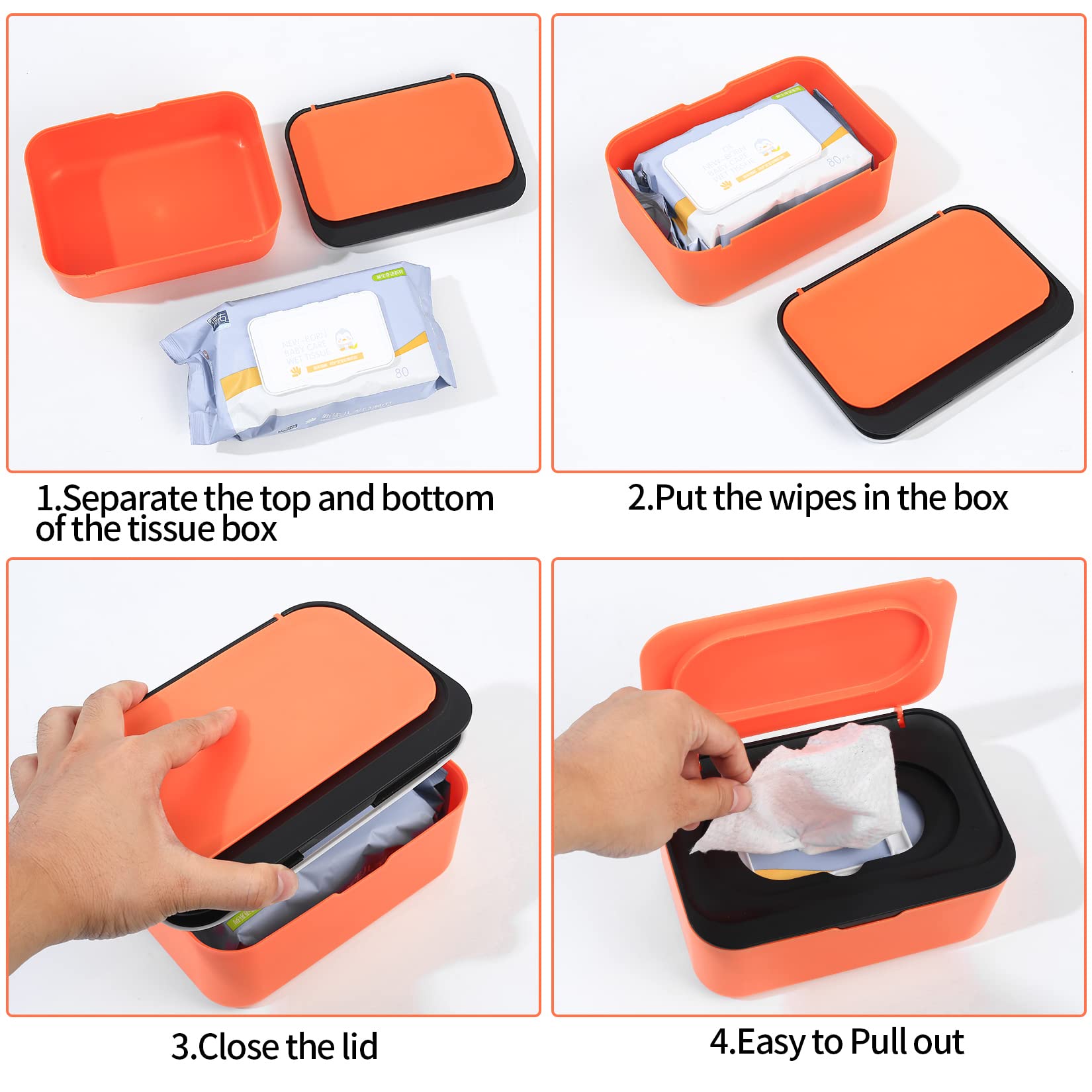 Baby Wet Wipes Dispenser Box with Lid - Portable Tissue Holder for Nursery & Travel