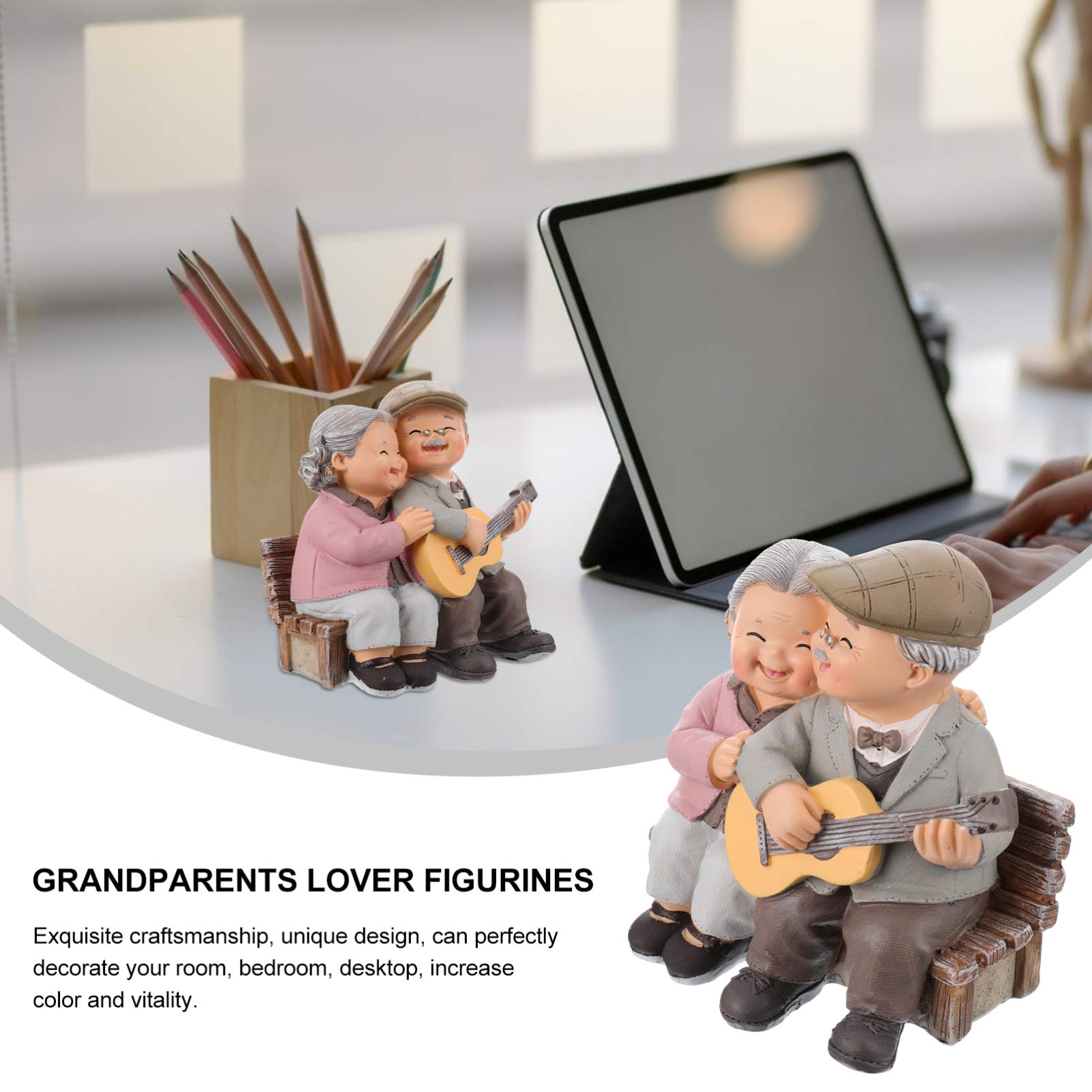 Miniature Fairy Figurines for Wedding Table Decor - Resin Grandparents Anniversary Couple Statue, Home Decoration for Elderly Love | Perfect for Wedding Centerpieces, Anniversary Gifts & Home Décor
