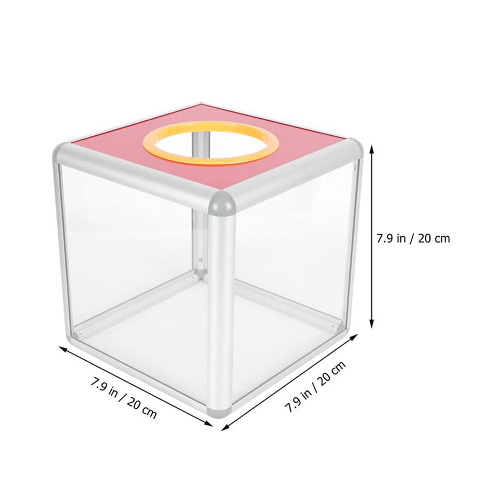 KAFENDA 20x20x20 Inch Clear Acrylic Donation Ballot Box - Fundraising Box, Suggestion Box, Voting Box for Events, Schools, and Offices - Durable & Transparent Desktop Display
