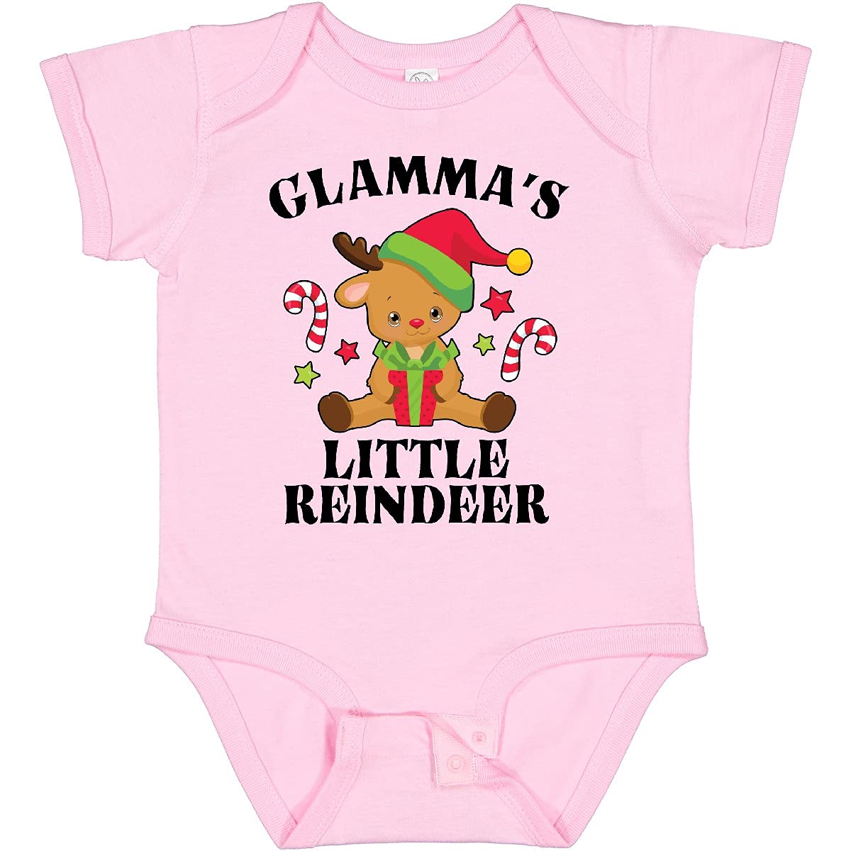 Inktastic Christmas Glamma's Little Reindeer with Candy Canes Baby Bodysuit - Cute Holiday Outfit for Infants & Toddlers, Perfect for Family Photos & Christmas Celebrations