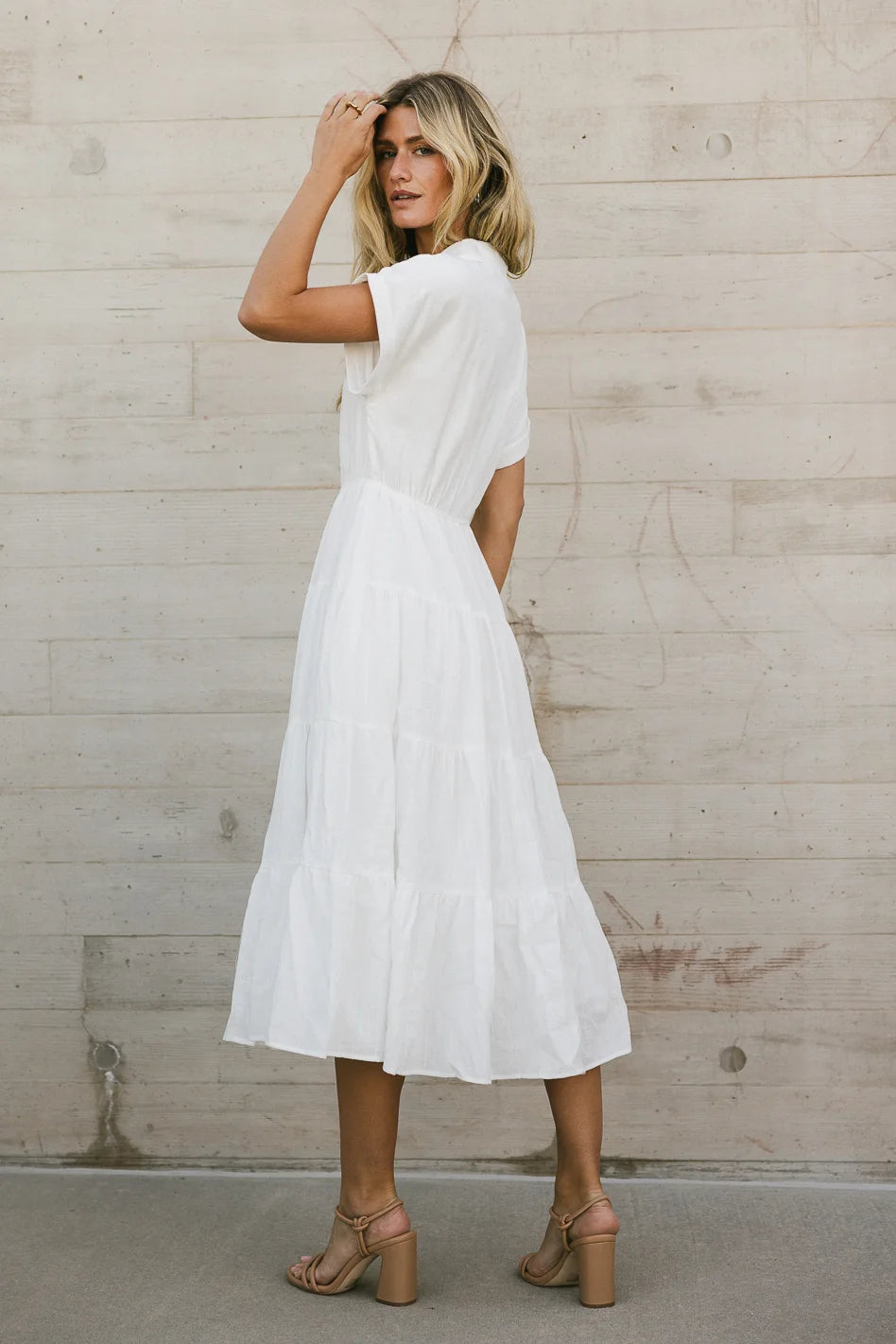 Nadira Women's Tiered Midi Dress - Flowy Summer Dress with Ruffles, Boho Chic Style (Available in Multiple Colors & Sizes) | Perfect for Beach Vacations, Date Nights & Summer Parties