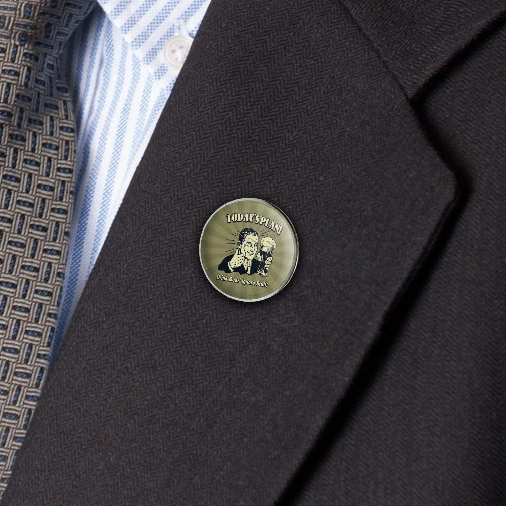 Funny Humor Metal Lapel Pin - 'Drink Beer Ignore Stuff' 1.1