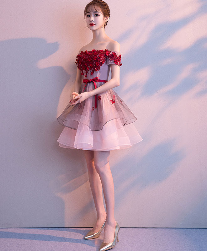 Elegant Pink Tulle Lace Short Prom Dress for Homecoming - Perfect for Prom Night, Formal Dances & Special Occasions