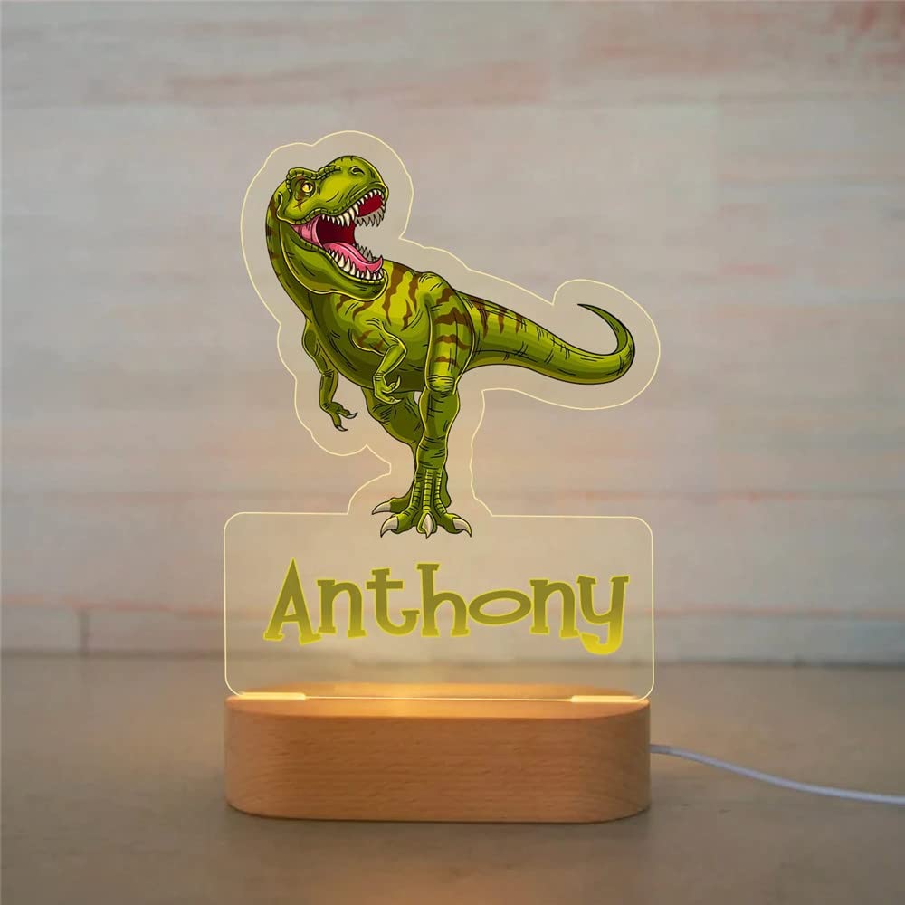 Custom Dinosaur Lamp - LED T-Rex Night Light for Kids Room, Dinosaur Themed Bedroom Decor, Unique Birthday Gift for Boys & Girls | Perfect for Nursery, Playroom, and Kids Bedtime Lighting