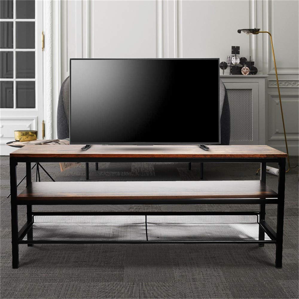 Modern Industrial Style TV Stand with Storage - 3-Tier TV Media Console for Living Room & Bedroom - Rustic Hallway Storage Cabinet | Perfect for Small Spaces & Apartment Decor