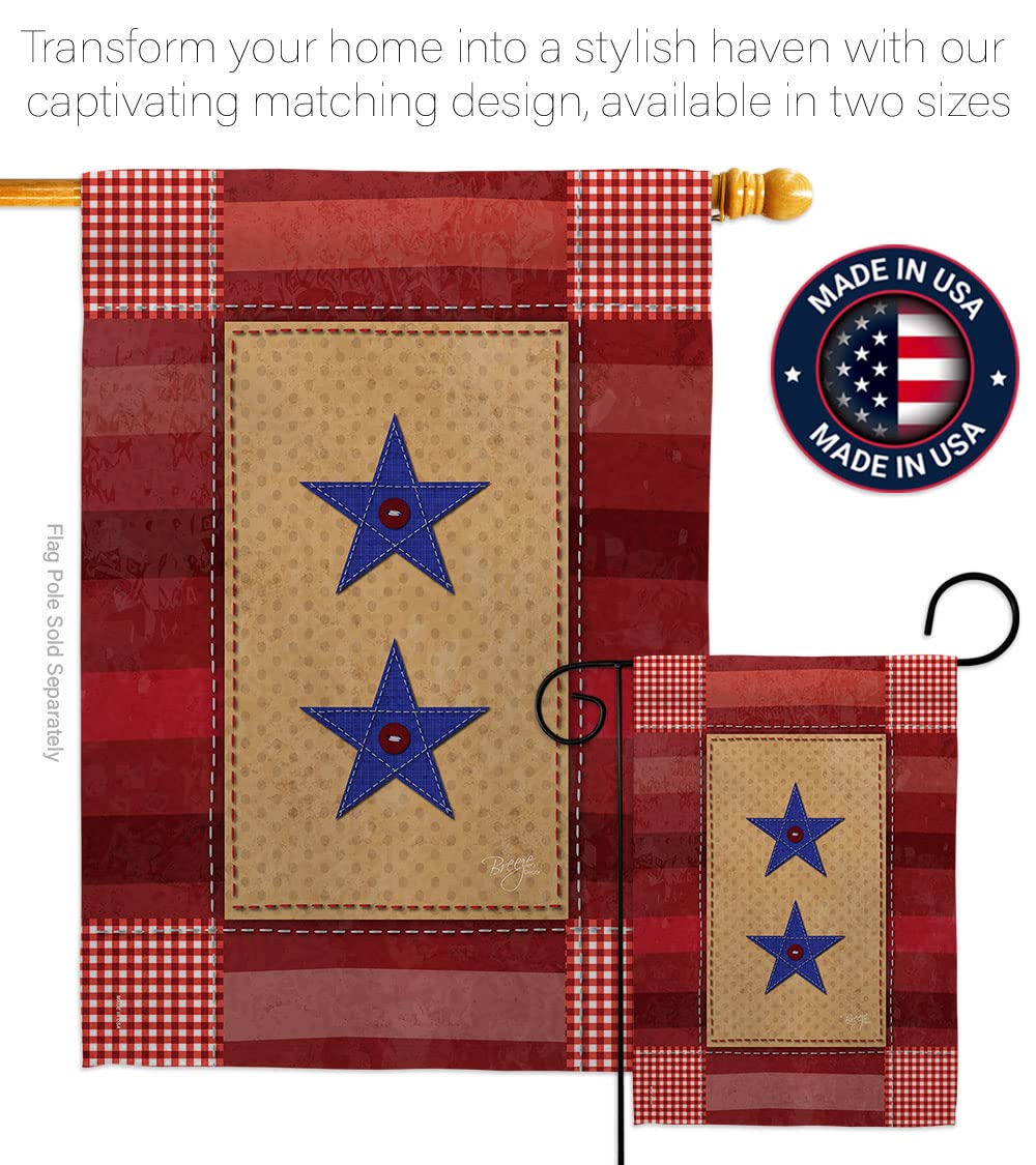 Breeze Decor Americana Military Garden Flag 13x18.5in - Patriotic Outdoor Decor