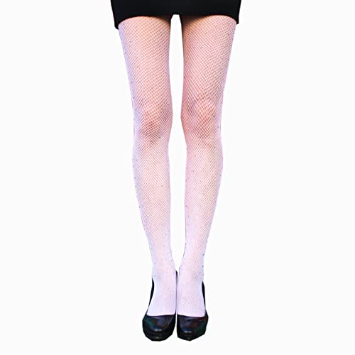 White Rhinestone Fishnet