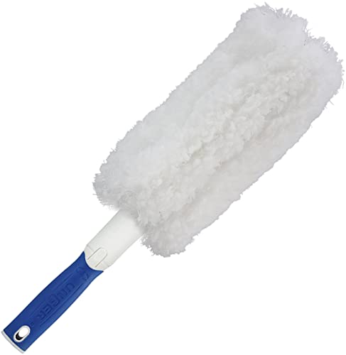 Unger Microfiber Wool Duster with Extendable Pole - Washable Cleaning Duster for Pet Hair, Dust, TVs, Electronics & Furniture | Perfect for Home, Office & Car Cleaning