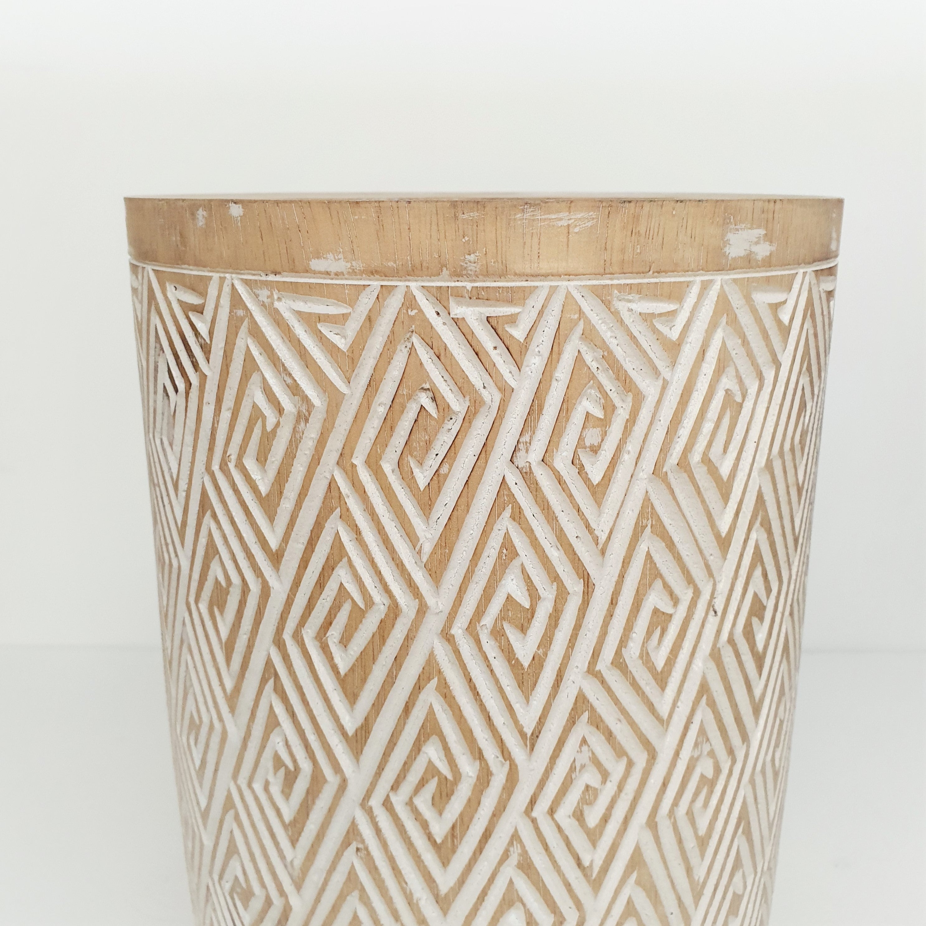 Handmade Wooden Timor Vase - Natural Decorative Flower Vase for Home Decor, Wedding Centerpiece & Boho Style Interior Design