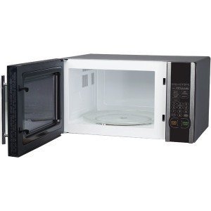 1.1 Cu Ft 1000W Stainless Steel Microwave Oven with Digital Touch Panel - Perfect for Small Kitchens, Dorms & Offices