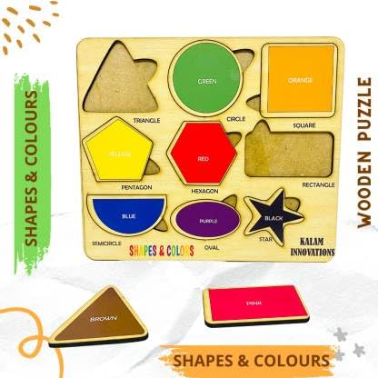 KALAM INNOVATIONS Wooden Puzzle Toy Set - Birds & Insects Shapes Learning Game for Toddlers | Educational STEM Toys for 2-4 Year Olds | Perfect for Preschool Learning & Montessori Activities