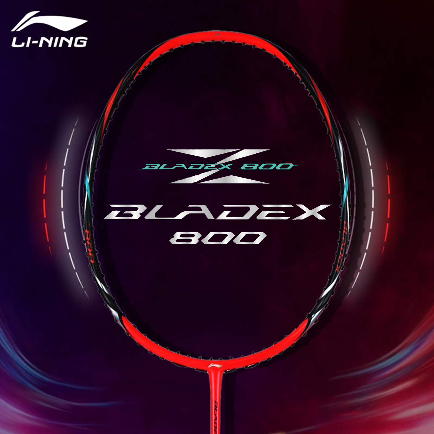 Li Ning BladeX 800 Badminton Racket - Professional Carbon Fiber Shuttlecock Racket (Black/Red) for Advanced Players - Perfect for Tournaments & Training Sessions