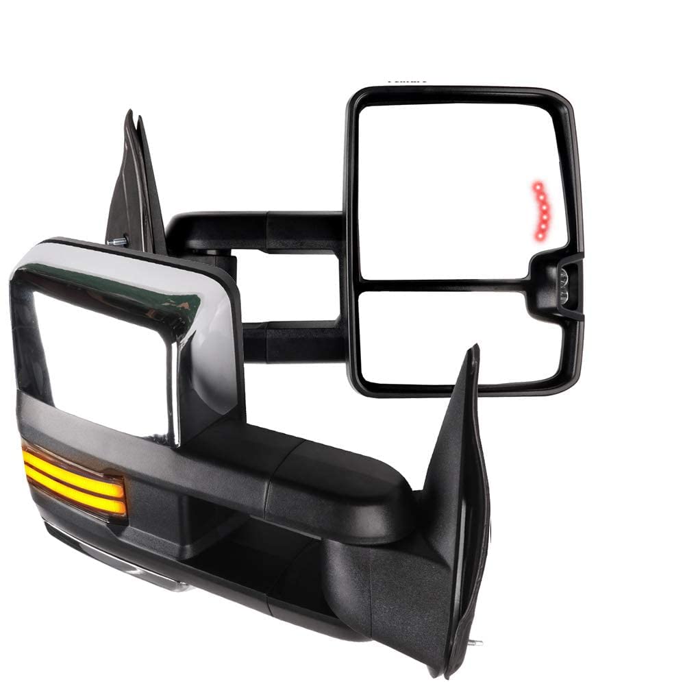 Towing Mirrors for Cadillac Escalade 2002, Chevy Avalanche 1999-2002, Silverado, GMC Sierra 2000-2002, Suburban/Tahoe 2000-2002 & Yukon - Universal Fit Side View Replacement Mirrors for Safe Towing & Parking Assistance