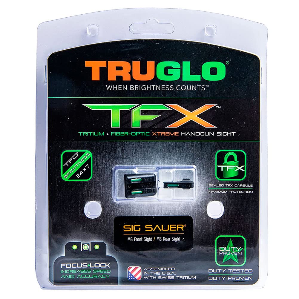 TRUGLO TFX Handgun Sight - Durable Shock-Resistant Compact Tritium & Fiber-Optic Sights for Pistols - High Visibility Day & Night Sight for Glock, Sig Sauer, 1911 - Perfect for Home Defense, Tactical Training & Concealed Carry