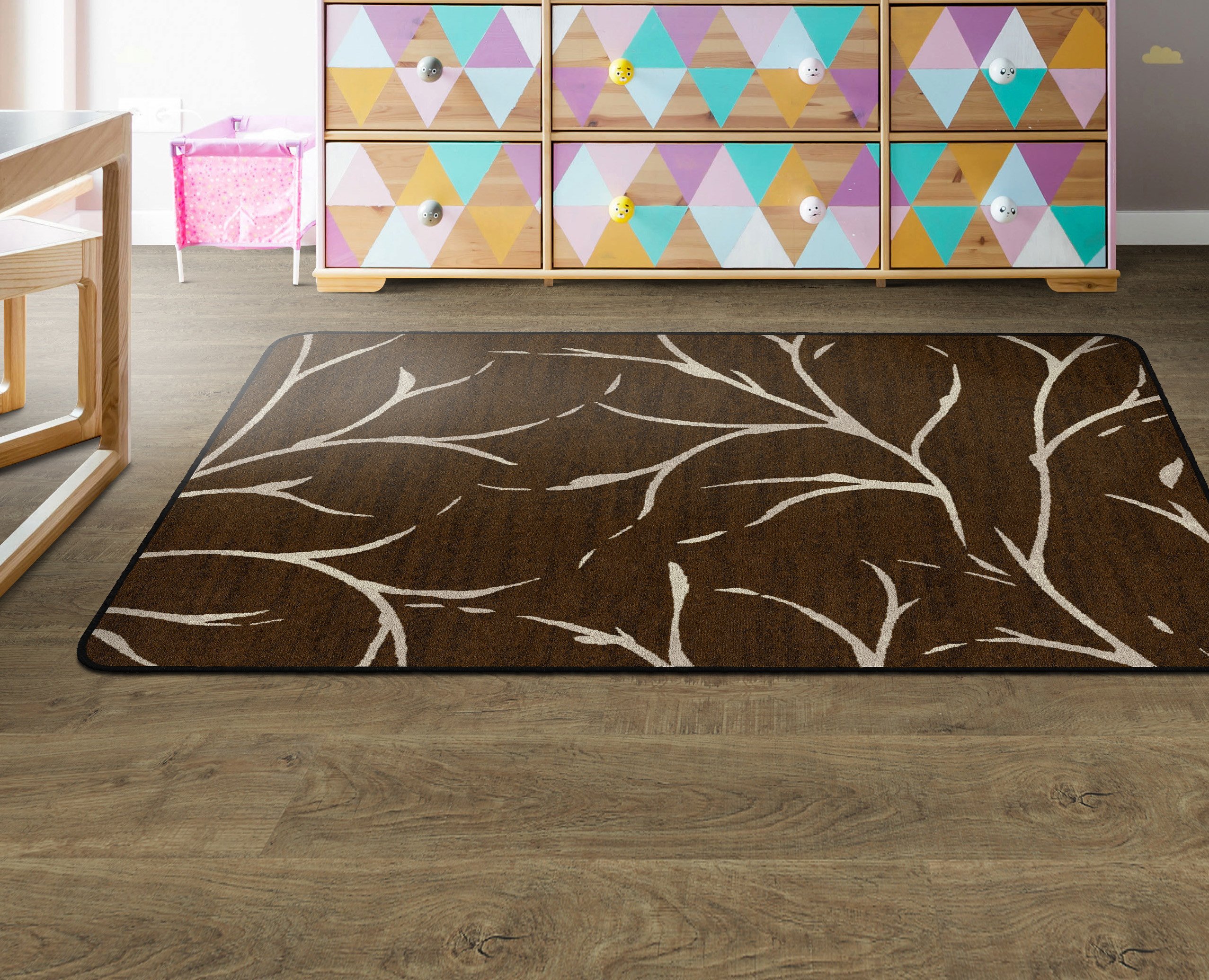 Flagship Carpets Moreland 4' x 6' Dark Chocolate Area Rug - Soft Durable Carpet for Home Office, Kids Bedroom, Classroom & Playroom - Perfect for Living Room Decor, Nursery Floor Mat & Learning Space