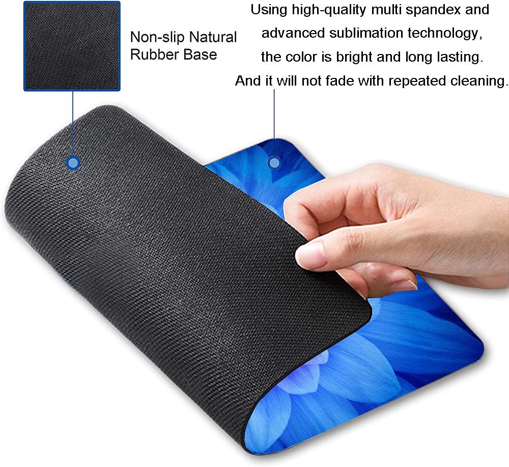 Floral Mouse Pad with Non-Slip Rubber Base - Custom Flower Design, Waterproof Square Mousepad for Office & Laptop (9.5