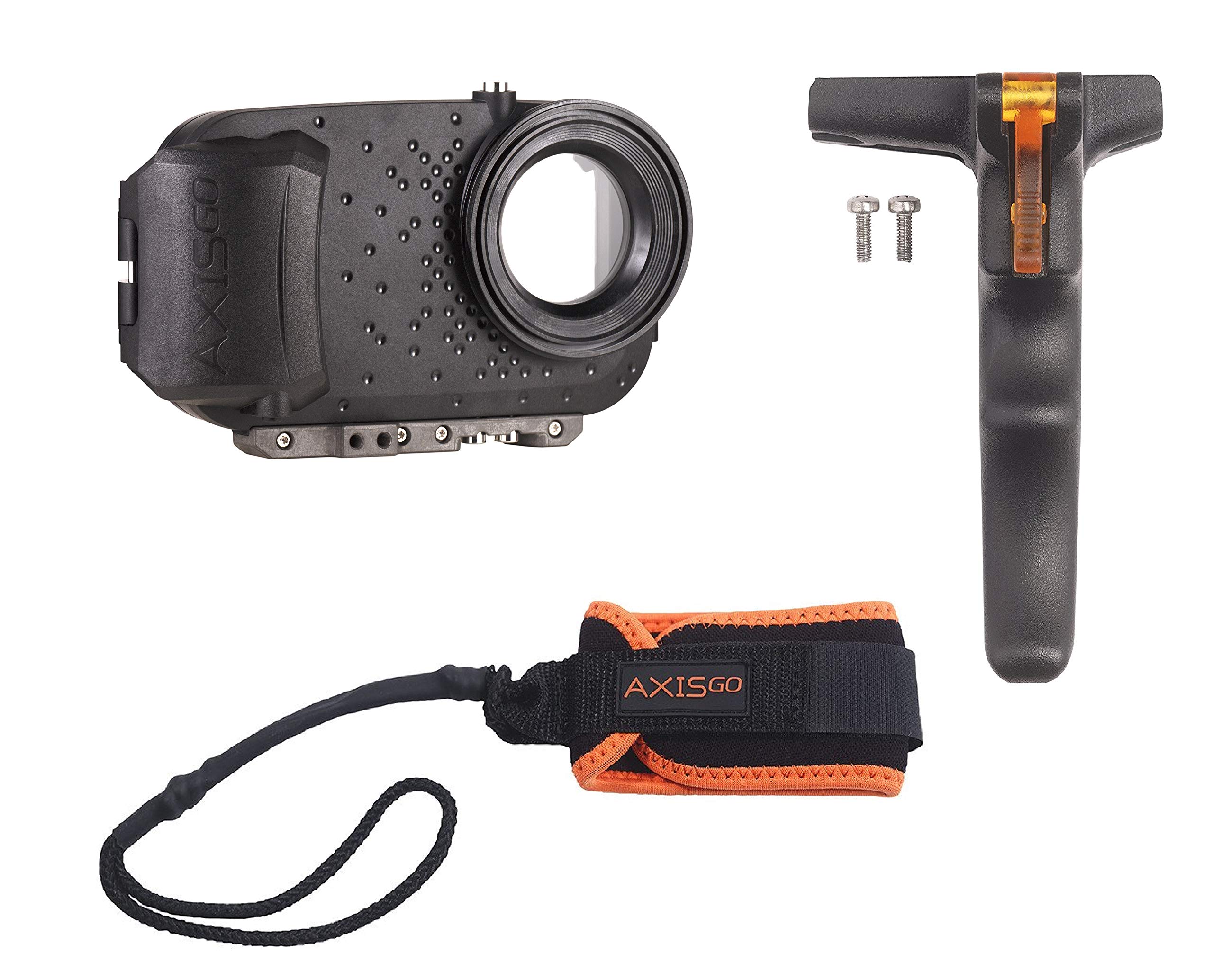 AxisGO Waterproof Phone Case for iPhone 11 Pro Max & iPhone XS Max - Shockproof Protective Housing with Pistol Grip & Sports Leash - Deep Black - Perfect for Underwater Photography, Hunting & Outdoor Adventures